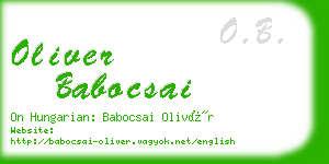 oliver babocsai business card